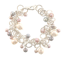 Load image into Gallery viewer, Sterling Silver &amp; Pearl Charm Bracelet