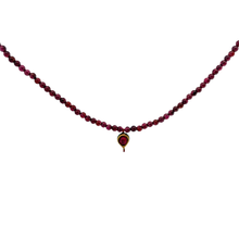 Load image into Gallery viewer, Antique 18k Gold Enamel and Ruby Charm on Garnet