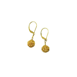 18K Gold Rudraksha Earrings