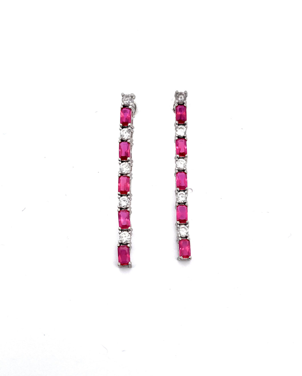 Vintage Sterling Silver Ruby Drops