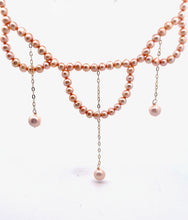 Load image into Gallery viewer, Victorian Style Pearl and Mother of Pearl Triple Drop Necklace