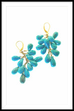Load image into Gallery viewer, 18k Sleeping Beauty Turquoise Cascade Earrings