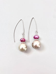Sterling Silver Mother of Pearl Pink Mystic Opal Earrings