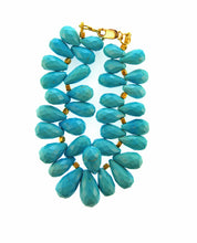Load image into Gallery viewer, 18k Gold Turquoise Briolette Bracelet