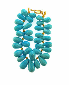 18k Gold Turquoise Briolette Bracelet