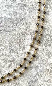 36" 18k Twisted Black Opera Diamond Necklace