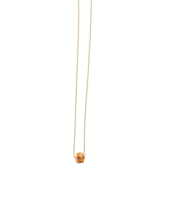18K Gold Kali Durgha Charm on 18K ball bead chain – mikelle design