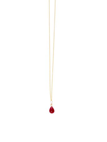 Vintage Ruby Cabachon Drop on 18K Chain